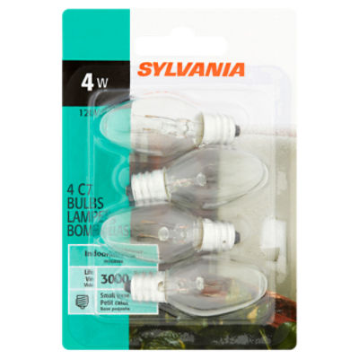 Sylvania 4W C7 Bulbs, 4 count, 4 Each