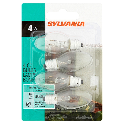 Sylvania 4W C7 Bulbs, 4 count