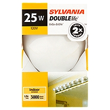 Sylvania Light Bulb - Double Life Indoor Round  White, 1 Each