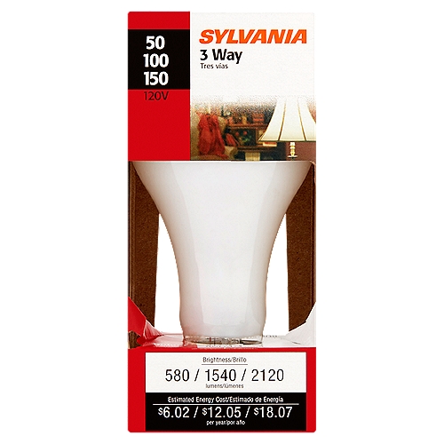 Sylvania 3 Way 50 100 150 Watt 120V Indoor Light Bulb 