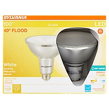 Sylvania Glass LED 100W White PAR38 40° Flood Bulbs, 2 count