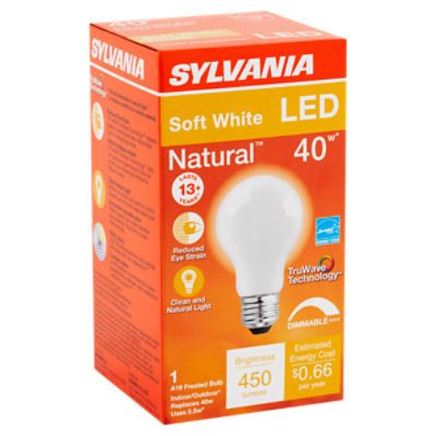 Sylvania Natural LED 40W Soft White A19 Frosted Bulb