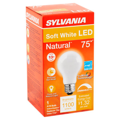 Sylvania Natural LED 75W Soft White A19 Bulb, 1 Each