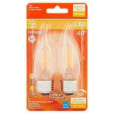 Sylvania Natural LED 40W Soft White B10 Clear Bulbs, 2 count