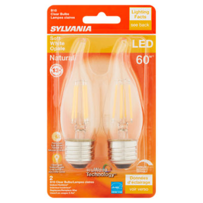 zal ik doen kanaal Ter ere van Sylvania Natural LED 60W Soft White B10 Clear Bulbs, 2 count