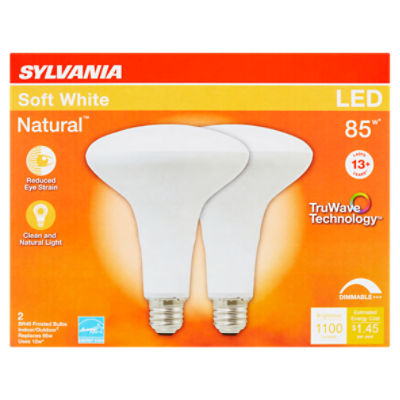 Sylvania Natural LED 85W Soft White BR40 Frosted Bulbs 2 count