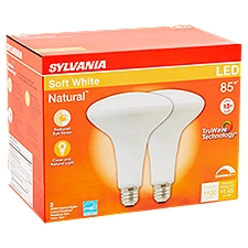 Sylvania Natural LED 85W Soft White BR40 Frosted Bulbs, 2 count