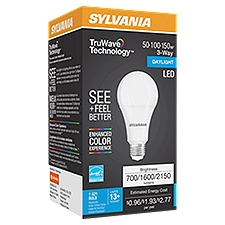 SYLVANIA TruWave Technology™ LED 3-Way 50W/100W/150W A21 Daylight 5000K Frosted 1pk