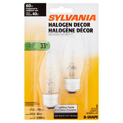 Spændende Dum Kvarter Sylvania Halogen Decor B-Shape 60W Bulbs, 2 count