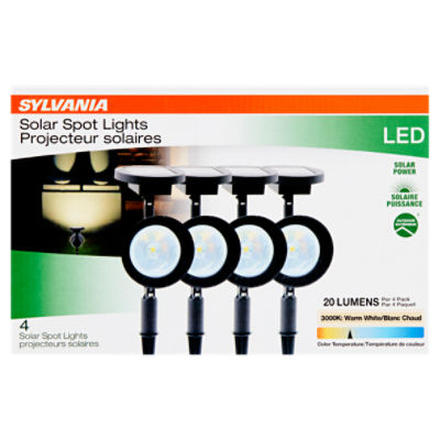 Sylvania LED Solar Spot Lights, 4 count