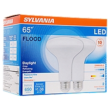 SYLVANIA Contractor Series LED 65W BR30 Daylight 5000K Frosted 2pk