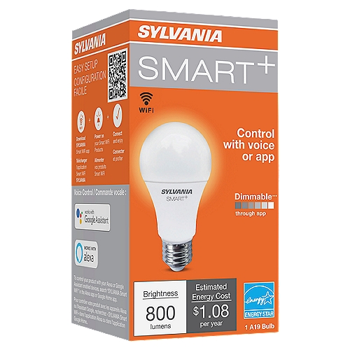SYLVANIA SMART+ WiFi LED Tunable White 60W A19 1pk