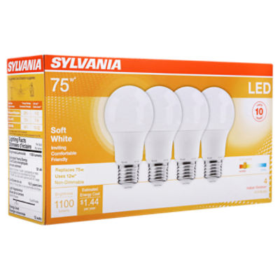 SYLVANIA Contractor Series LED 75W A19 Soft White 2700K Frosted 4pk, 4 Each