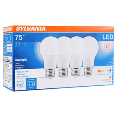 SYLVANIA Contractor Series LED 75W A19 Daylight 5000K Frosted 4pk, 4 Each