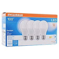 SYLVANIA Contractor Series LED 100W A19 Daylight 5000K Frosted 4pk