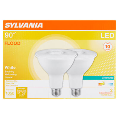 Sylvania LED 90W White PAR38 Flood Bulbs, 2 count