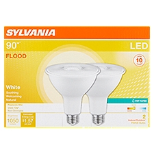Sylvania Bulbs, LED 90W White PAR38 Flood, 2 Each