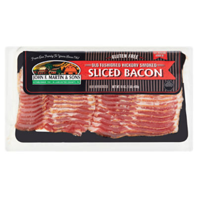 John F. Martin & Sons Old Fashioned Hickory Smoked Sliced Bacon, 16 oz, 1 Pound