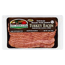 John F. Martin & Sons Naturally Hickory Wood Smoked Turkey Bacon, 12 oz