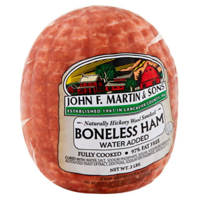 John F. Martin & Sons Naturally Hickory Wood Smoked Boneless Ham, 3 lbs