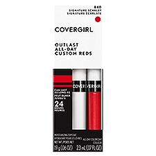 Covergirl Outlast All-Day 840 Signature Scarlet Custom Reds Lip Color, 2 count