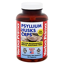 Yerba Prima Psyllium Husks Caps Premium Dietary Fiber Supplement, 180 count