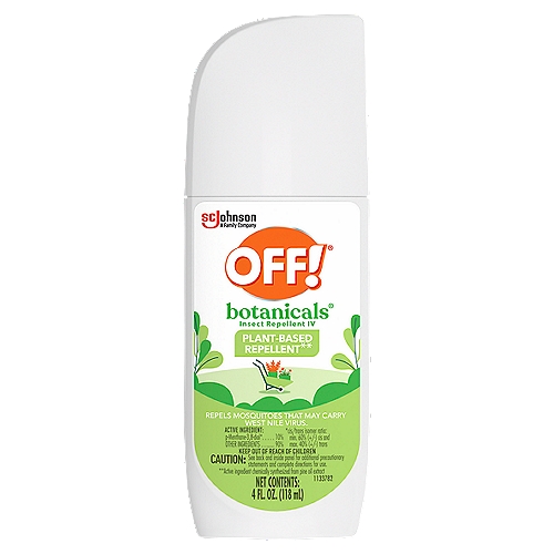 OFF! Botanicals Insect Repellent IV, Plant-Based Active Ingredient Mosquito Spray, 4 oz