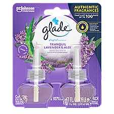 Glade PlugIns Scented Oil Refills 2 CT, Tranquil Lavender & Aloe, Plug In Air Freshener, 1.34 FL ounce
