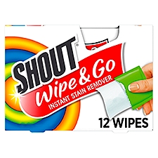 Shout Wipe & Go, Instant Stain Remover, 12 Wipes, 12 Each