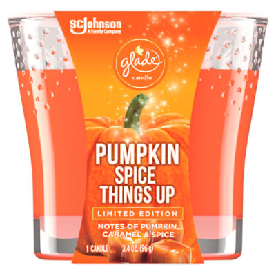 Glade Candle, Small Scented Candle, Pumpkin Spice Things Up, 3.4 oz