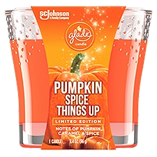 Glade Candle, Small Scented Candle, Pumpkin Spice Things Up, 3.4 oz  , 3.4 Ounce