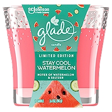 Glade Stay Cool Watermelon, Scented Candle, 3.4 Ounce