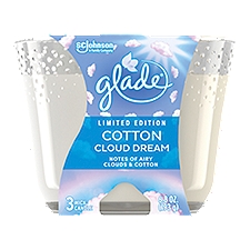 Glade 3-Wick Cotton Cloud Dream, Scented Candle, 6.8 Ounce