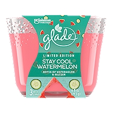 Glade 3-Wick Stay Cool Watermelon, Scented Candle, 6.8 Ounce