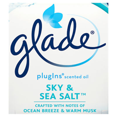 Glade PlugIns Scented Oil 2 Refills, Air Freshener, Sky & Sea Salt, 2 x  0.67 oz