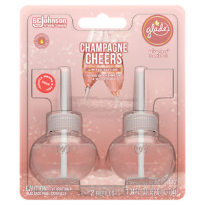  Glade PlugIns Champagne Cheers Scented Oil Limited Edition, 0.67 fl oz, 2 count