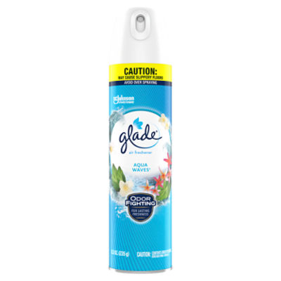 Glade Aerosol Spray, Air Freshener for Home, Aqua Waves Scent with Essential Oils 8.3 oz