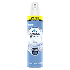 Glade Aerosol Spray, Air Freshener for Home, Clean Linen Scent with Essential Oils, 8.3 oz