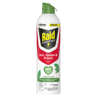 Raid Essentials Rosemary Mint Ant, Spider & Roach Killer 30 Spray, 10 oz, 10 Ounce