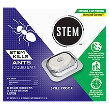 STEM Liquid Ant Bait, Kills Ants, Spill Proof, [Includes 4 Bait Stations], 1 Fluid ounce