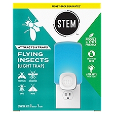 STEM Light Trap, Attracts and Traps Flying Insects, Emits Soft Blue Light, [Includes Starter Kit with 1 Light Trap and 1 Refill]