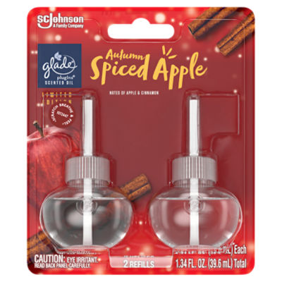 Glade PlugIns Autumn Spiced Apple, 0.67 oz Each, 1.34 oz Total