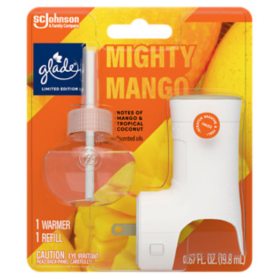 Glade PlugIns Scented Oil Warmer & Refill, Mighty Mango,  Air Freshener, .067 oz
