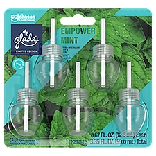 Glade PlugIns Scented Oil Refills, Empower Mint, Air Freshener, .067 oz Each, Pack of 5, 3.35 Fluid ounce