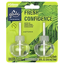 Glade PlugIns Scented Oil Refills, Fresh Confidence , Air Freshener, .067 oz Each, Pack of 2