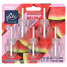 Glade PlugIns Scented Oil Refills, Wonder Melon, Air Freshener, .067 oz Each, Pack of 5