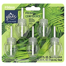 Glade PlugIns Scented Oil Refills, Fresh Confidence, Air Freshener, .067 oz Each, Pack of 5, 3.35 Fluid ounce