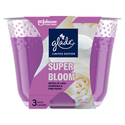 Glade 3-Wick Candle - Super Bloom Limited Edition Fragrance - 6.8 ounce /1ct, 6.8 Ounce
