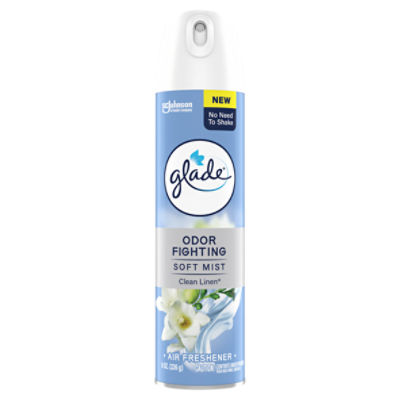 Glade Odor Fighting Soft Mist Air Freshener Room Spray, Clean Linen, 8.0oz, 1pk