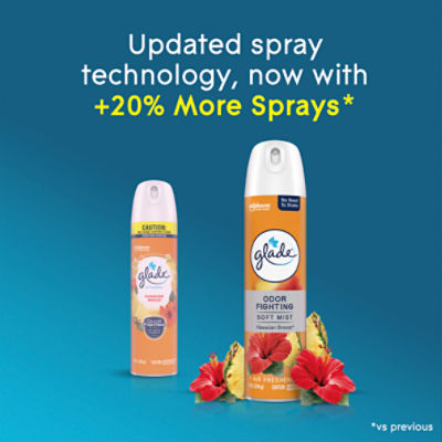 Glade Odor Fighting Soft Mist Air Freshener Room Spray, Hawaiian Breeze , 8.0oz, 1pk